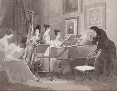 Uma noite musical (tinta no papel) de John Harden