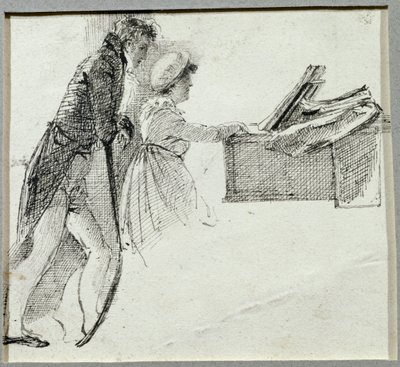 No piano (tinta no papel) de John Harden