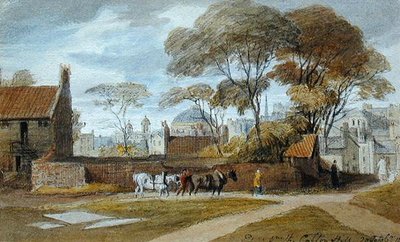 Calton Hill, Edimburgo - The Register House (aguarela sobre papel) de John Harden