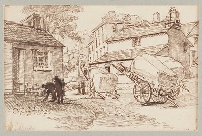 Carrinhos em Ambleside, Cumbria, 1823 de John Harden