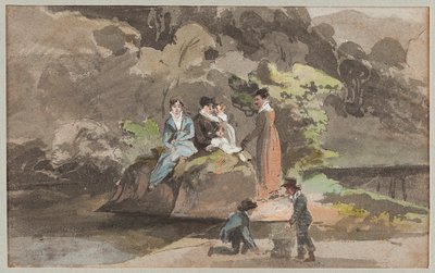 Agrupe pela água, 1810 (wc no papel) de John Harden