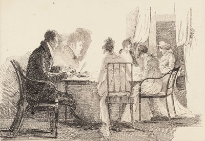 Interior com figuras sentadas, 1804-05 de John Harden