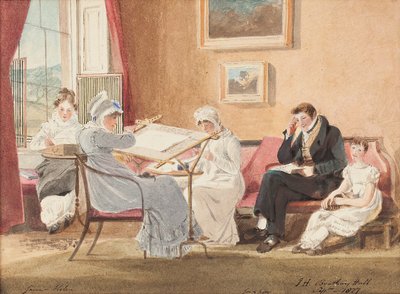 Jessie em um cavalete, 1827 (wc no papel) de John Harden