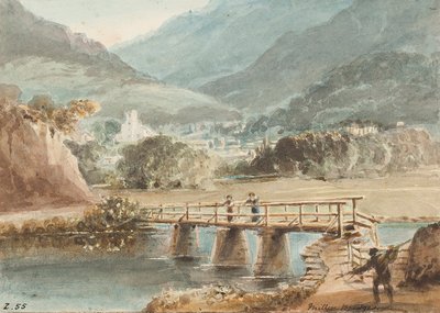 Old Miller Bridge, 1843 (wc no papel) de John Harden