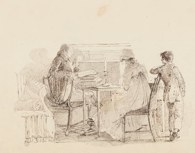 Três junto à lareira, 1805 de John Harden
