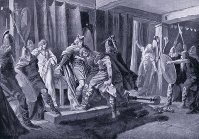 Tentativa de assassinato do Rei Edwin de Northumbria 626 d.C. de John Harris Valda
