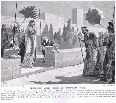 Cleópatra visita Herodes em Jerusalém 33 aC de John Harris Valda