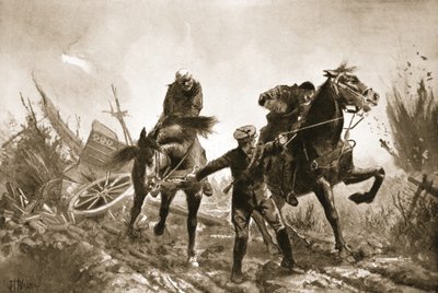 Motorista Brown voltando com feridos a cavalo da linha de fogo de John Harris Valda