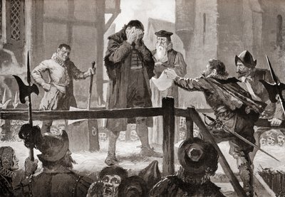 A libertação de Griffenfeldt no cadafalso, após a pintura de John Harris Valda, da History of the Nations de Hutchinson, pub.1915 de John Harris Valda