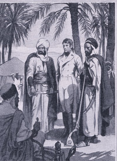 Em 1853 David Livingstone com um pequeno grupo de nativos partiu numa viagem de 1000 milhas por pântanos e florestas , Newnes Pictorial Knowledge publicado por Newnes, c.1950