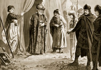 Ivan Shishman III entrega sua irmã ao Sultão Murad I, 1366 de John Harris Valda