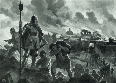 Ivan, o Negro, incendeia Zhabliak, 1484 de John Harris Valda