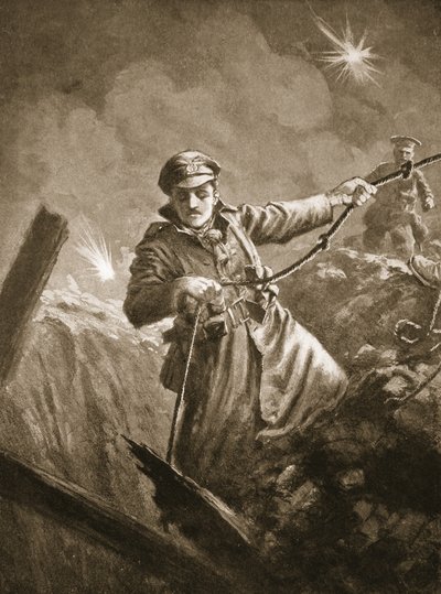 Tenente GP Burlton ajudando a salvar homens inconscientes de um poço de mina de John Harris Valda