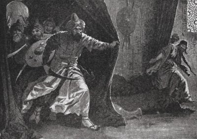Revolta da Guarda Real em Damasco (litografia) de John Harris Valda