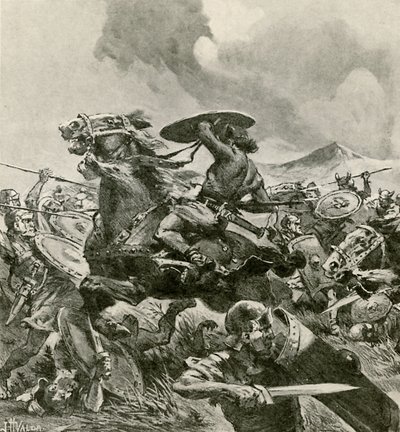 Batalha dos romanos com o exército de Aníbal de John Harris Valda