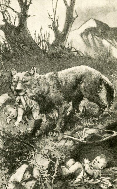 Romulus e Remus sendo cuidados pelo lobo de John Harris Valda
