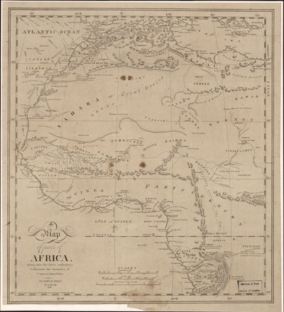 Um mapa de parte de África - desenhado pelas últimas autoridades para ilustrar a narrativa do Capitão James Riley LOC 2009583840 de John Hartshorne