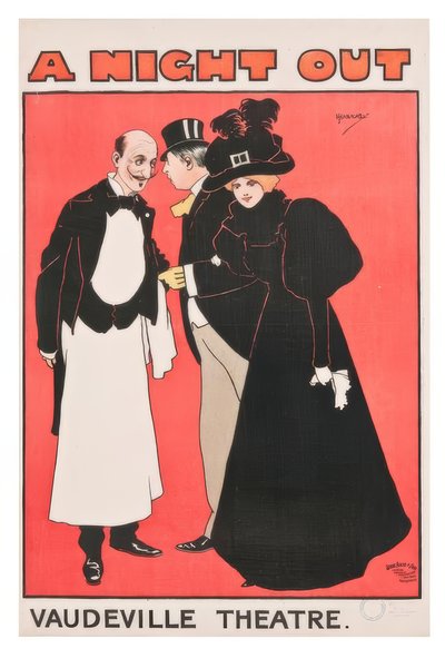 "Uma noite fora. Teatro Vaudeville" - J. Hassall - Plakat, 1897 de John Hassall