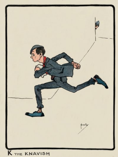 K the Knavish - J. Hassall - desenho, 1903 de John Hassall