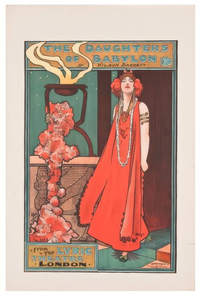 "As Filhas da Babilônia" - J. Hassall - Plakat, ca. 1898 de John Hassall
