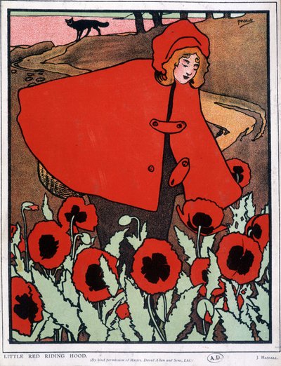 The Little Red Riding Hood - Poster, por John Hassall v.1930 de John Hassall