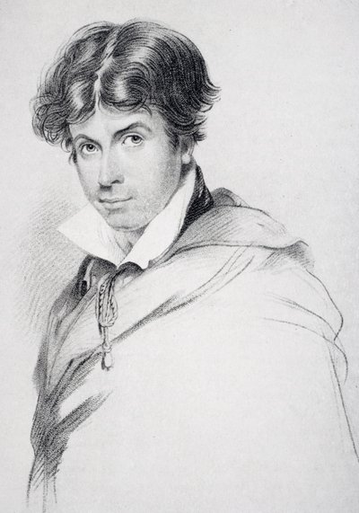 James Henry Leigh Hunt (1784-1859) aos 44 anos, gravado por Henri Meyer (1844-1899) de "A Vida de Charles Lamb, Volume I" de EV Lucas, publicado em 1905 de John Hayter