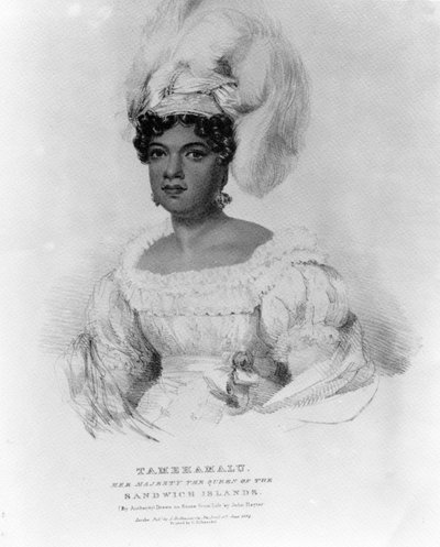 Tamehamalu, Sua Majestade a Rainha das Ilhas Sandwich, 1824 de John Hayter