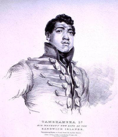 Tamehameha 2º: Sua Majestade o Rei das Ilhas Sandwich (litho) de John Hayter