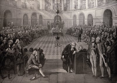 A Câmara dos Comuns Irlandesa, AD 1790, College Green, Dublin, de "The Illustrated London News", 4 de outubro de 1886 de John Hayter