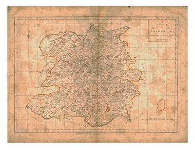 Um mapa de Shropshire, c1788 de John Haywood