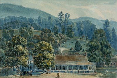 Sala de Jantar e Palcos em White Sulphur Springs, 1832. de John Hazelhurst Boneval Latrobe