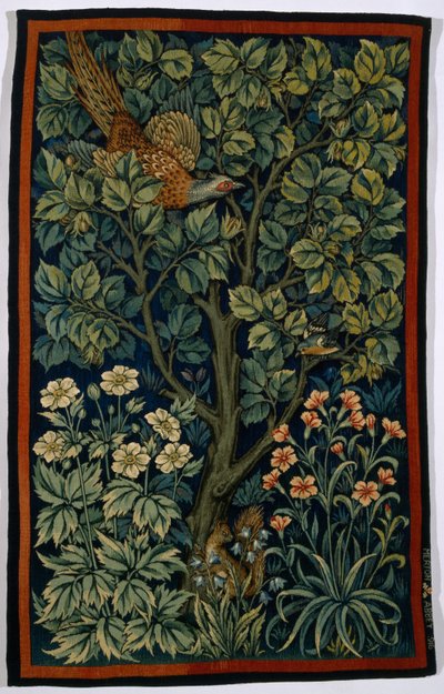 Cock Pheasant, feito por Morris & Co. 1916 de John Henry Dearle