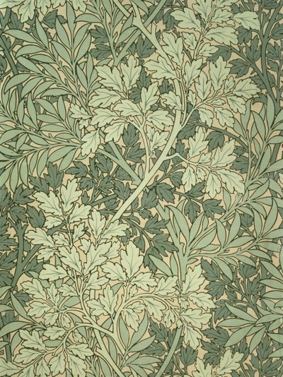 Papel de parede em folhagem, desenhado por John Henry Dearle (1860-1932) para a Morris and Company de John Henry Dearle