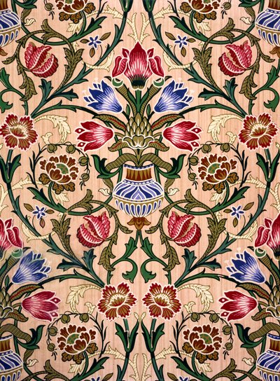 Single Stem Wallpaper Design, 1905 (impressão em xilogravura a cores sobre papel) de John Henry Dearle