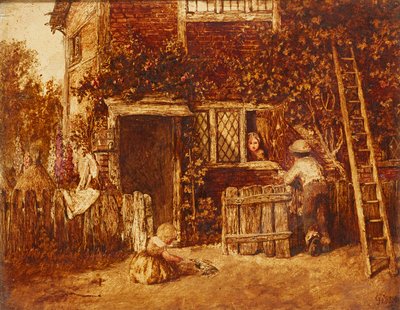 Uma distração de boas-vindas (óleo a bordo) de John Henry Dell