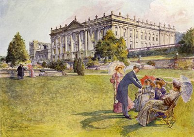 Chatsworth House (cor litho) de John Henry Frederick (after) Bacon