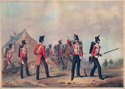 Regimentos de infantaria leve mostrando a 90ª infantaria leve, século 19 1909 de John Henry Lynch