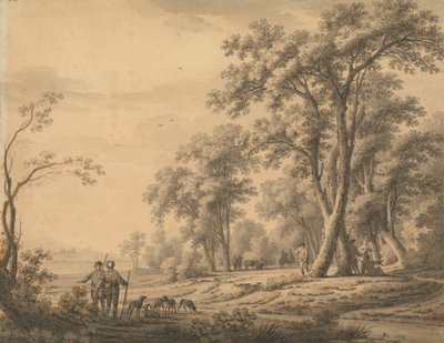 Paisagem com desportistas e armas de John Henry Müntz