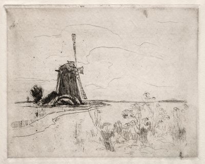 Moinho e ervas daninhas, Holanda. de John Henry Twachtman