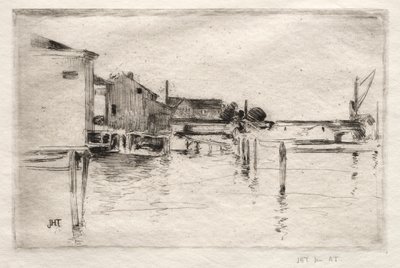 A doca, Bridgeport, Connecticut. de John Henry Twachtman