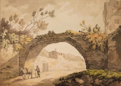 An Archway in Italy, c.1798 (aquarela com caneta e tinta no papel) de John Herman Merivale