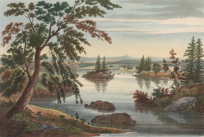 Vista Perto de Fort Miller No. 10 mais tarde alterada para No. 9 do The Hudson River Portfolio, 1822. de John Hill