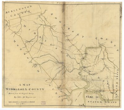 Um mapa do condado de Middlesex. LOC gm72003603 de John Hills