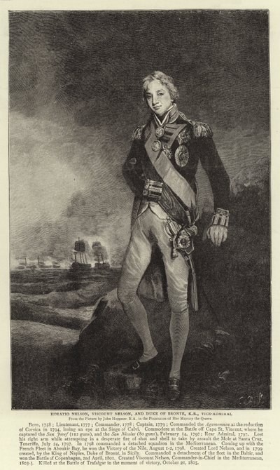 Horatio Nelson, visconde Nelson e Duque de Bronte, KB, vice-almirante de John Hoppner