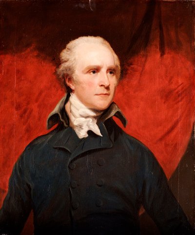 Retrato da Rota. Hon. Thomas Grenville, MP, meio comprimento, com um casaco cinza e uma gravata branca de John Hoppner