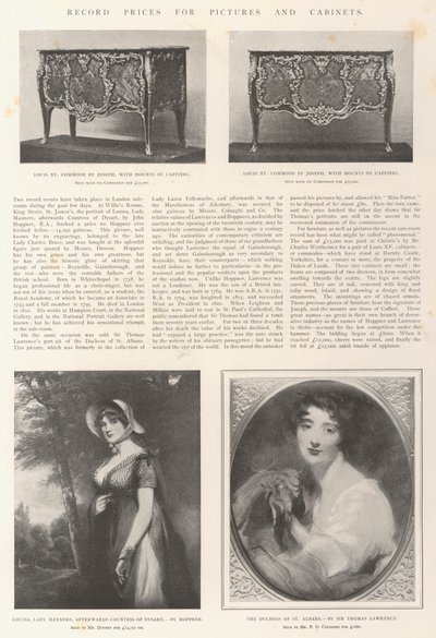 Preços recordes para fotos e armários de John Hoppner