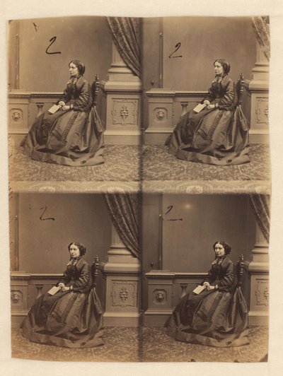 Folha de prova não cortada de retratos carte-de-visite de John Jabez Edwin Mayall
