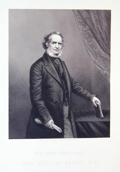 O honrado Conde de Derby, de "The Drawing-Room Portrait Gallery of Emminent Personages". de John Jabez Edwin Paisley (after) Mayall