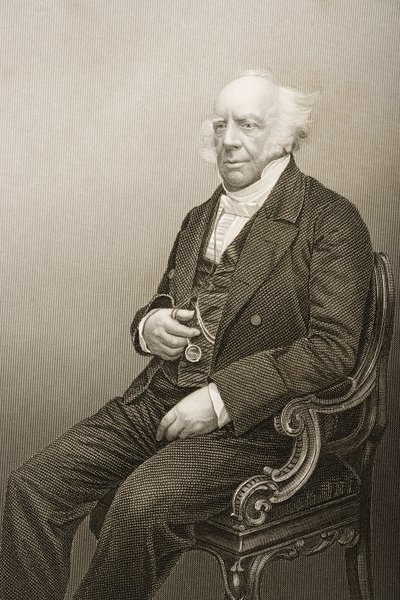Andrew Reed (1788-1862), gravado por DJ Pound de uma fotografia, de "A Sala de Estar de Personagens Eminentes, Volume 2", publicado em Londres, 1860 de John Jabez Edwin Paisley Mayall