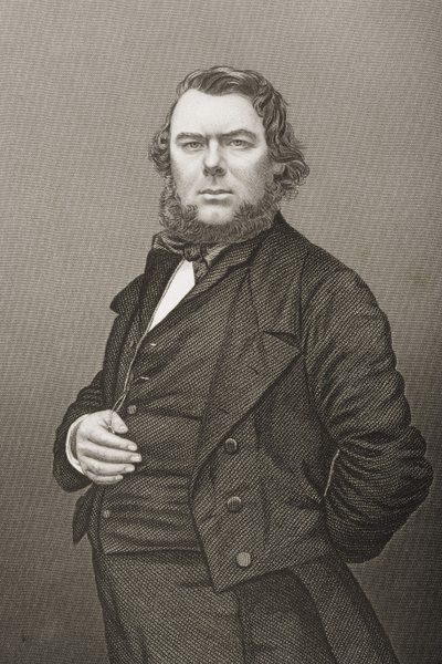 Hugh Stowell Brown (1823-86), gravado por DJ Pound de uma fotografia, de "A Sala de Estar de Personagens Eminentes, Volume 2", publicado em Londres, 1860 de John Jabez Edwin Paisley Mayall